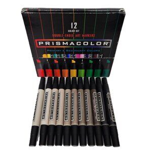 D/C Prismacolor 12 Color Dbl Ended Art Markers in StandingBox w/11 FrenchGray
